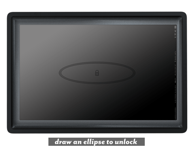 Remember slide-to-unlock? Users would have to draw an ellipse—common practice for sketching.